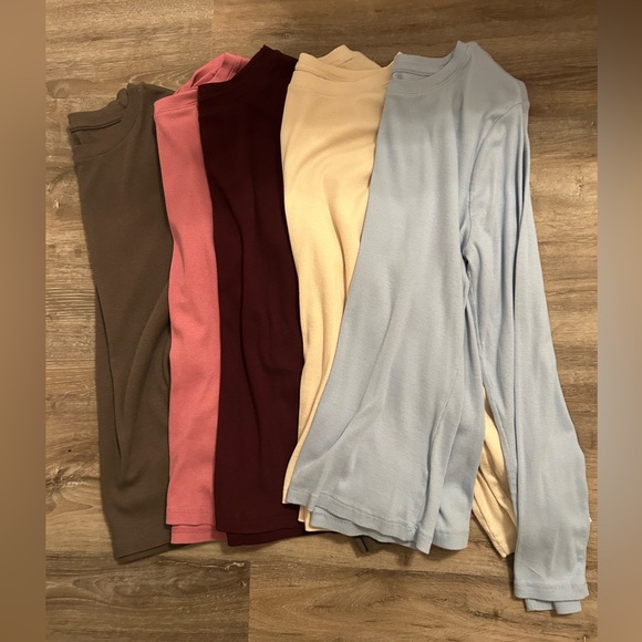 Women’s long sleeve ribbed T-shirt A New Day, lot of 5,  Size Medium - Picture 9 of 13